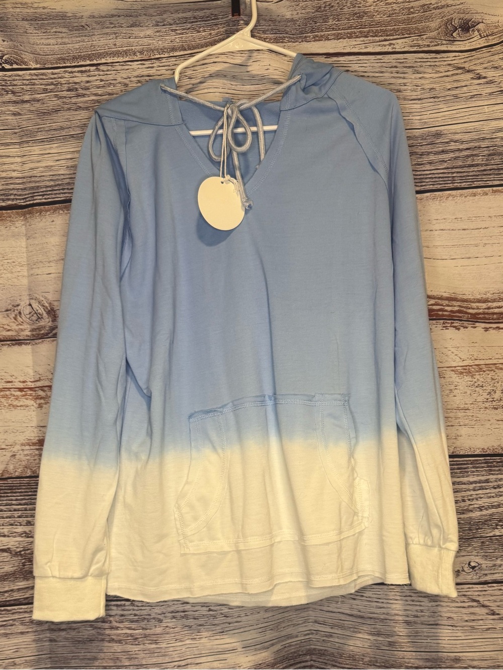 Macaron Dip Dyed Hooded Knit Top, new, large